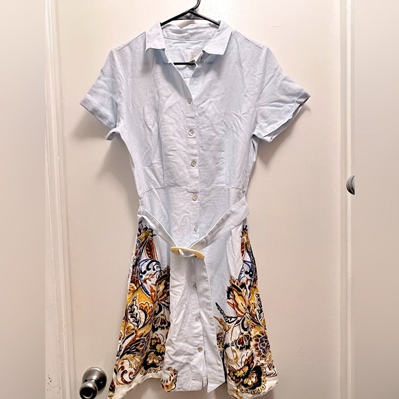 Joie Dresses & Skirts - Joie Floral Patterned Button Down Blue Dress, Size S